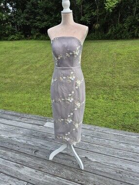 NWOT Bariano Australia Grey Midi Dress Size 6